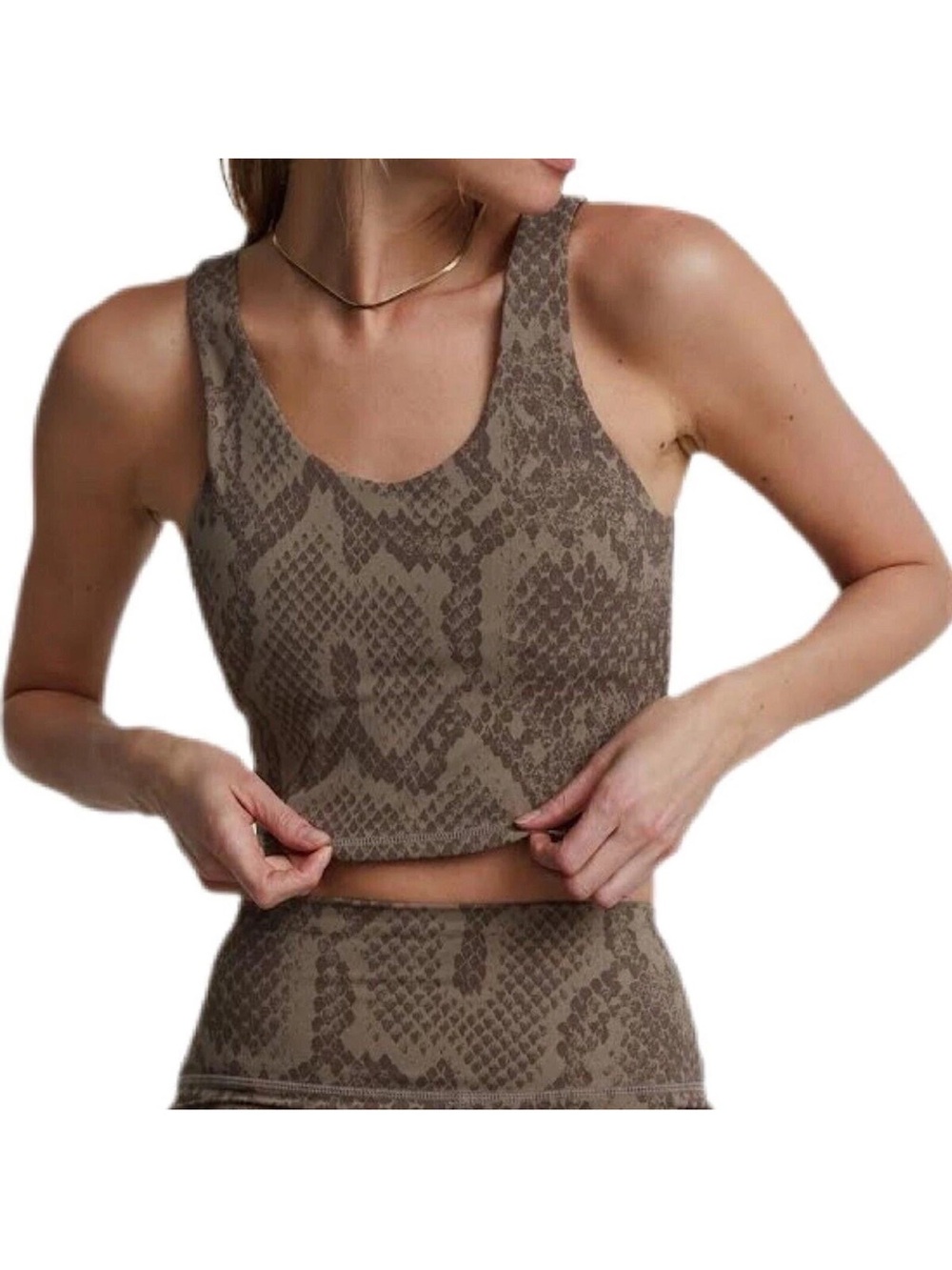 Varley Let’s Go Walker Tank Sports Bra Snake Print Inner Shelf support Sz Xs